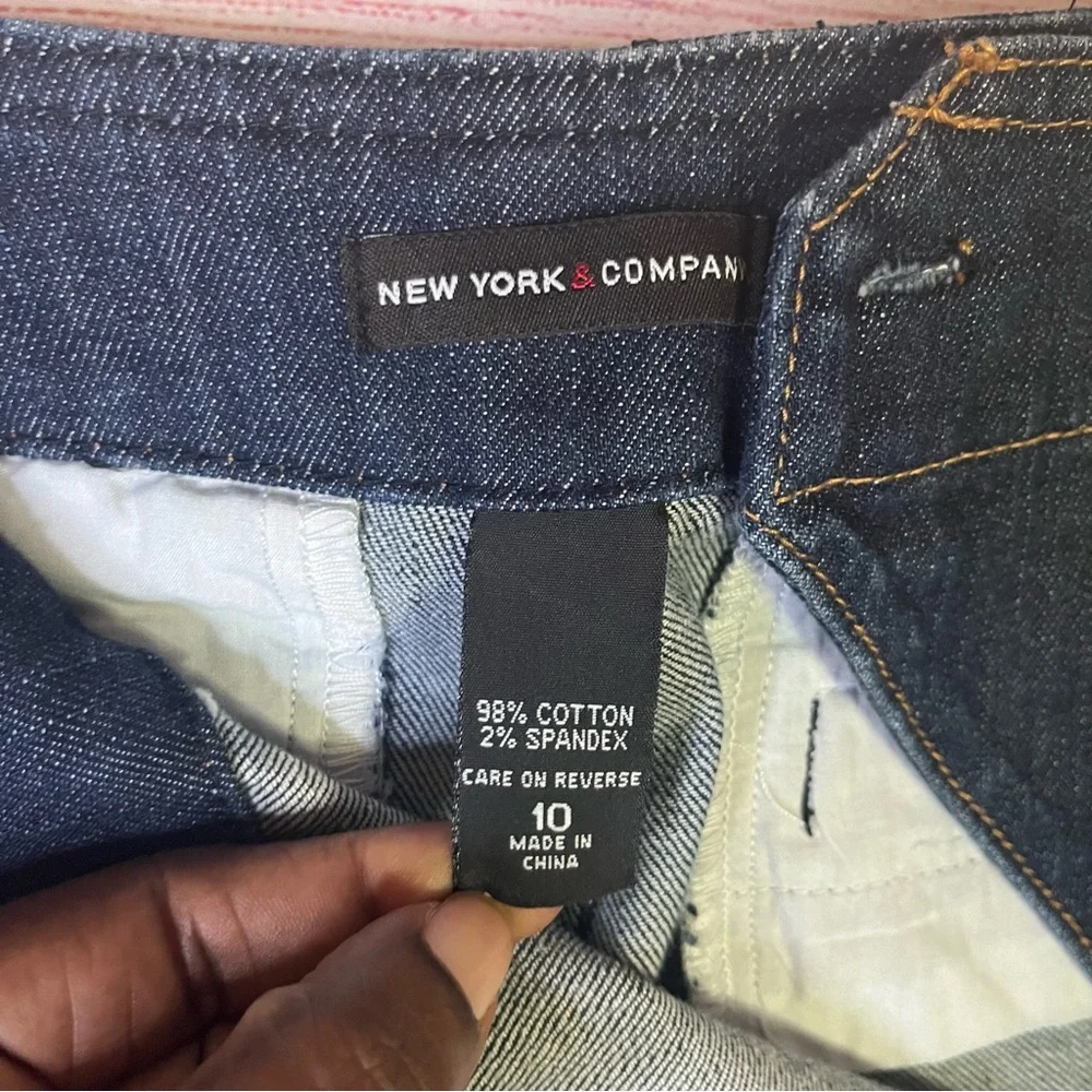 New York & Co Sailor Style  Boot Cut Wide Leg High Rise Jeans Size 10‎ - Picture 2 of 6